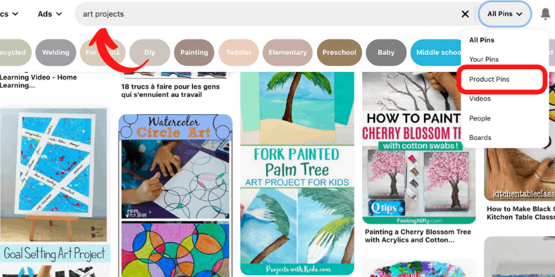Search Box Product Pins)