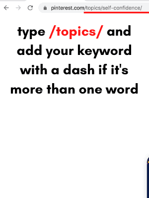 Type for searching topics on Pinterest