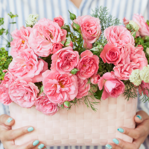 pink-flower-basket
