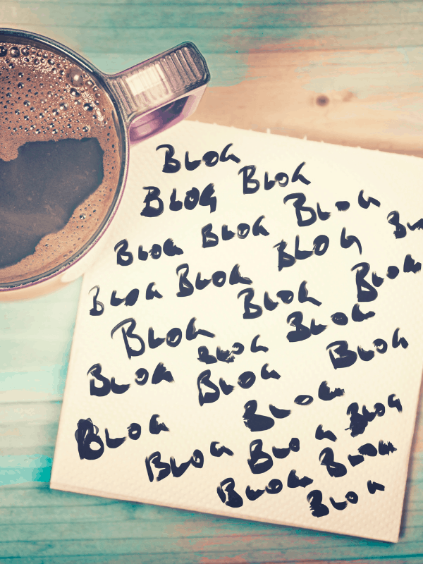 Note with the word blog on it
