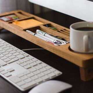 Image for Classy Cherry Wood Desk Organizer