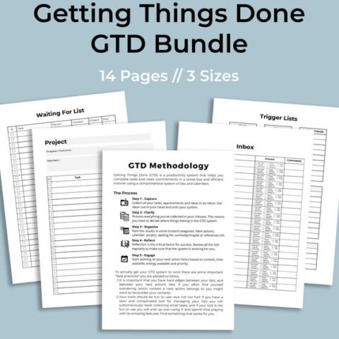 Image for Getting Things Done GTD Printable Planner 