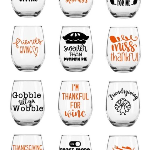 Image for Thanksgiving Wine Glass