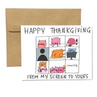 Image for Pack of 10 Thanksgiving social distancing cards funny | Etsy