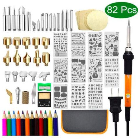 Image for 82 Wood Burning Kit Wood Burning Tool supplies Leather Craft | Etsy