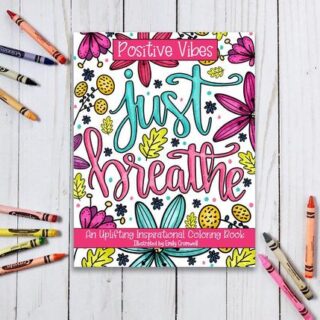 Image for Inspirational Coloring Book Positive Vibes Adult Coloring | Etsy