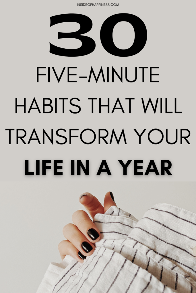 five minute habits to change your life in a year