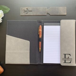 Image for Personalized Notebook Portfolio with Refillable Notepad | Etsy