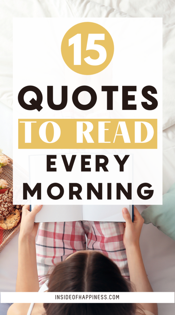 woman reading words of wisdom in the morning