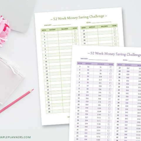 Image for 52 Week Money Saving Challenge Free Printable