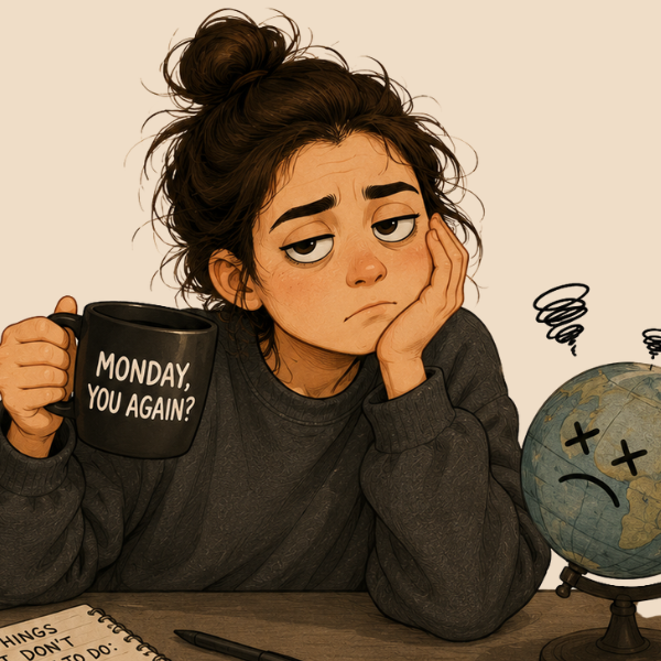 a woman regretting int is Monday funny quotes featured image