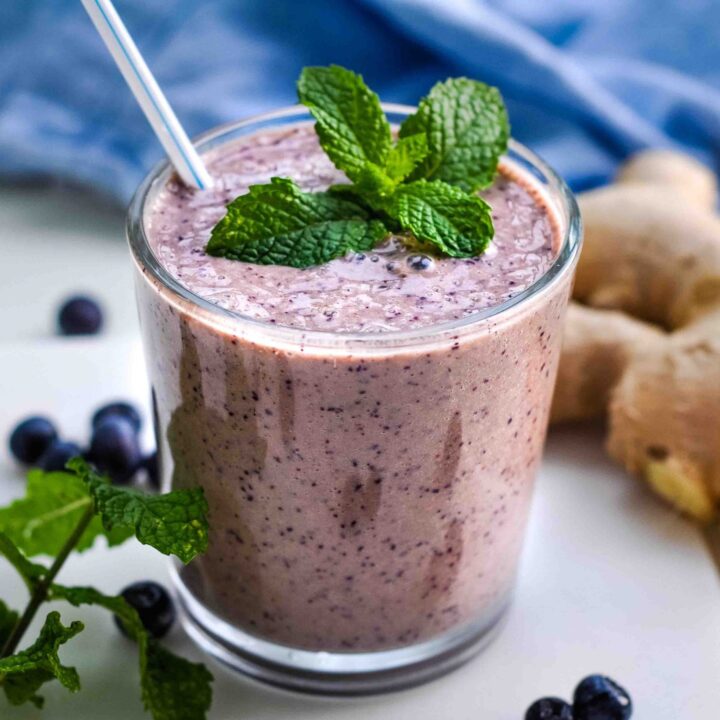Image for Blueberry Smoothie with Ginger & Kefir (immune boosting!)