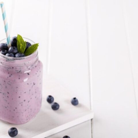 Image for Blueberry Avocado Smoothie Recipe (Keto, Low Carb, Dairy Free, Vegan)