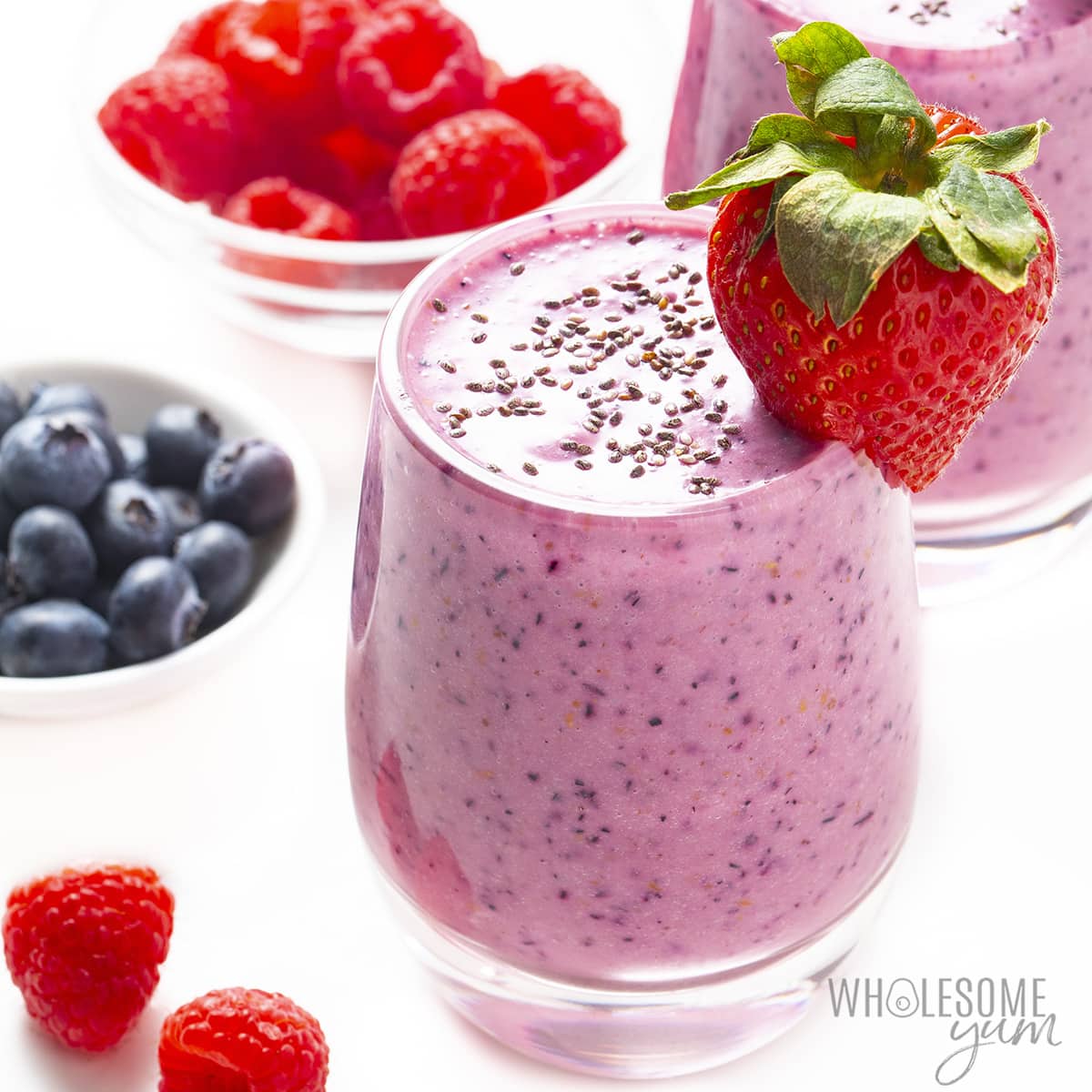 Image for Keto Berry Protein Smoothie Recipe | Wholesome Yum