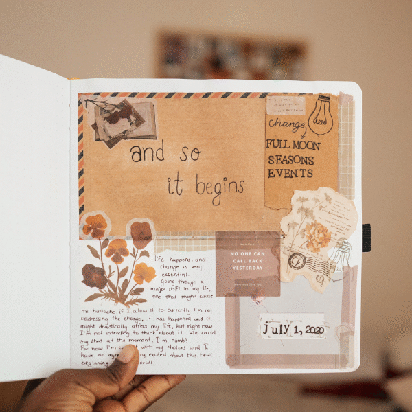 creative page in a journal