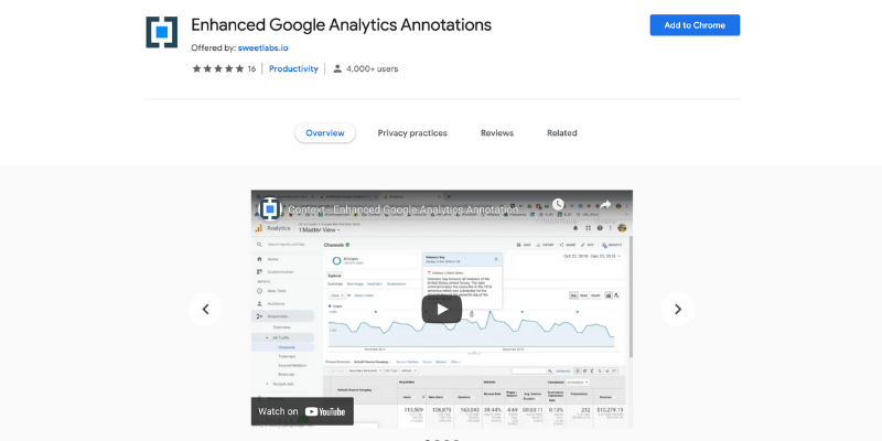 Enhanced Google analytics Annotations