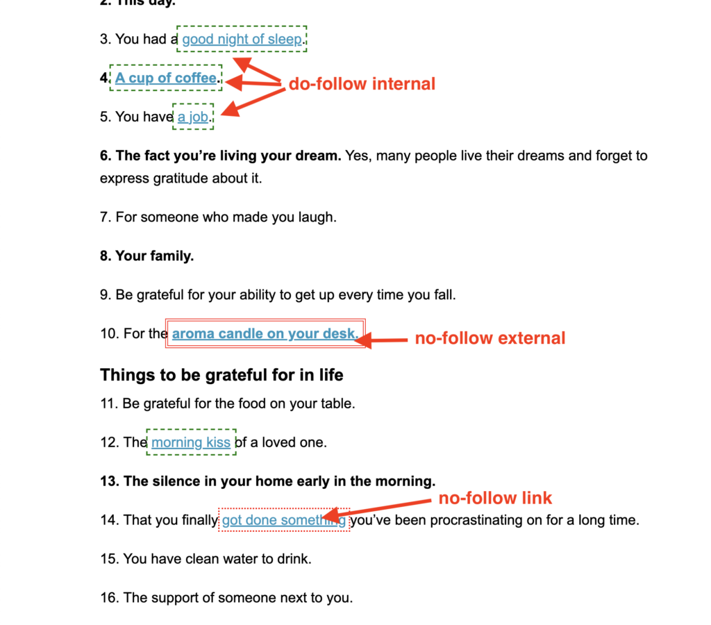 screenshot of nofollow chrome extension for bloggers