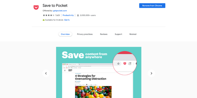Save to pocket