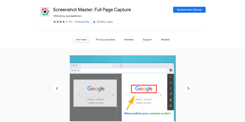 Screenshot master extension