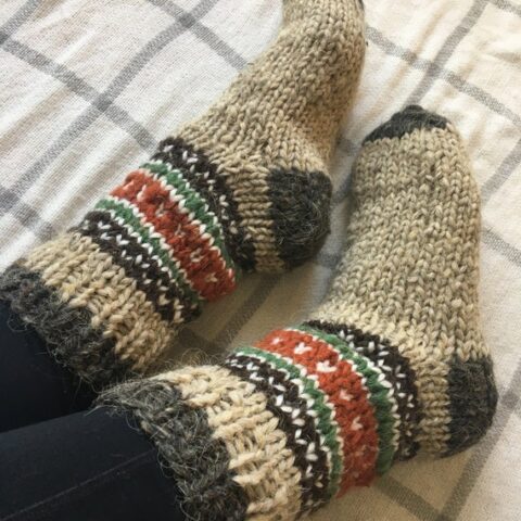 Image for Hand knitted wool socks Extra Thick Large Sizes pure wool | Etsy