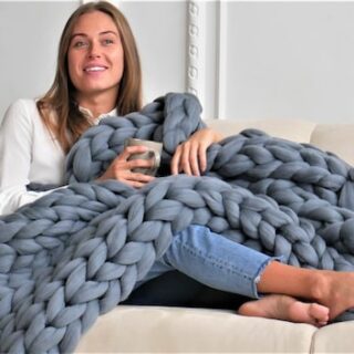 Image for Chunky blanket, Chunky knit throw