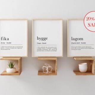 Image for Fika, hygge, lagom definition set of 3