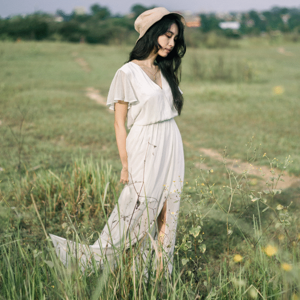 woman meadow