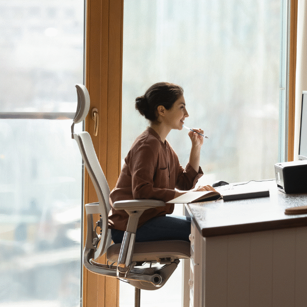 woman at a desk
