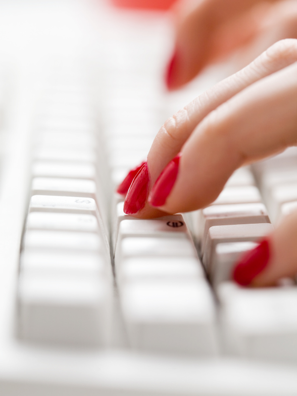 6 typing on a keyboard
