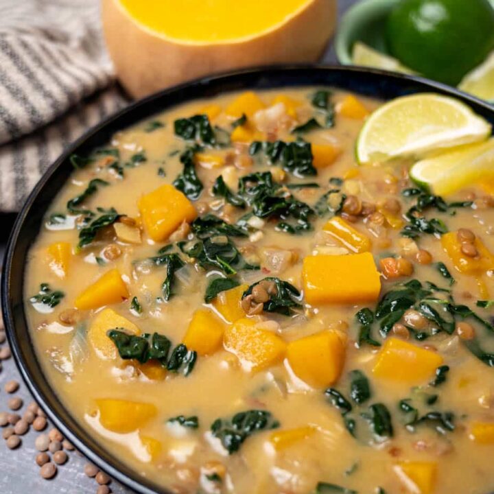 Image for Vegan Butternut Squash Kale Soup with Lentils