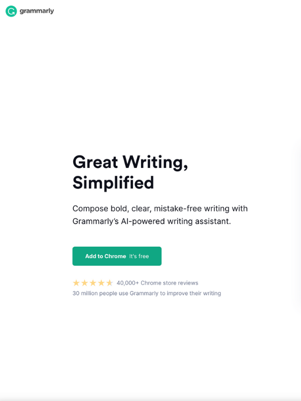 Grammarly page screenshot