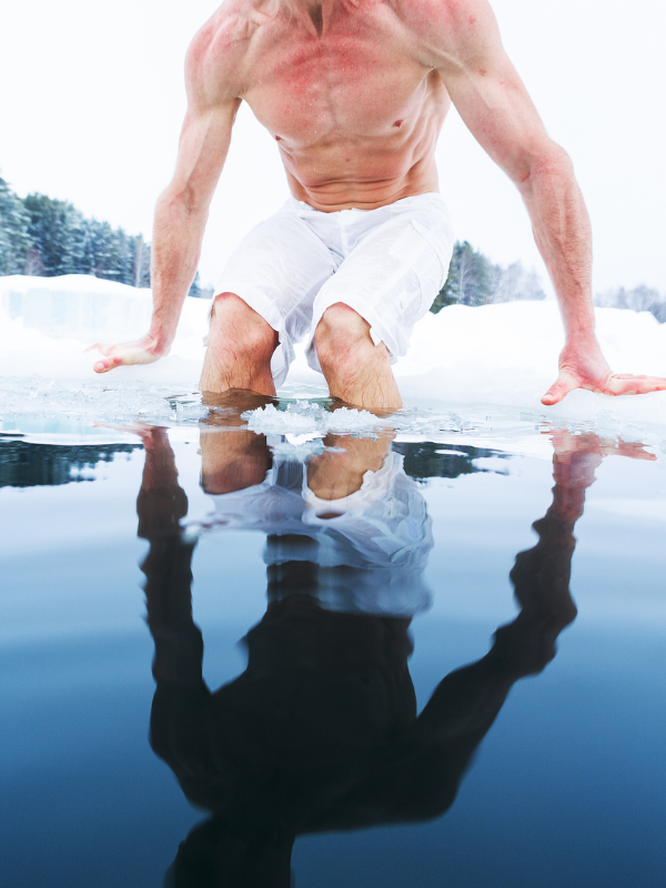 taking an ice bath