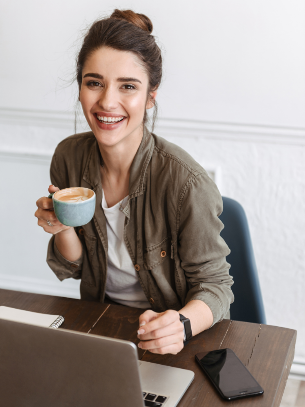 woman working from home
