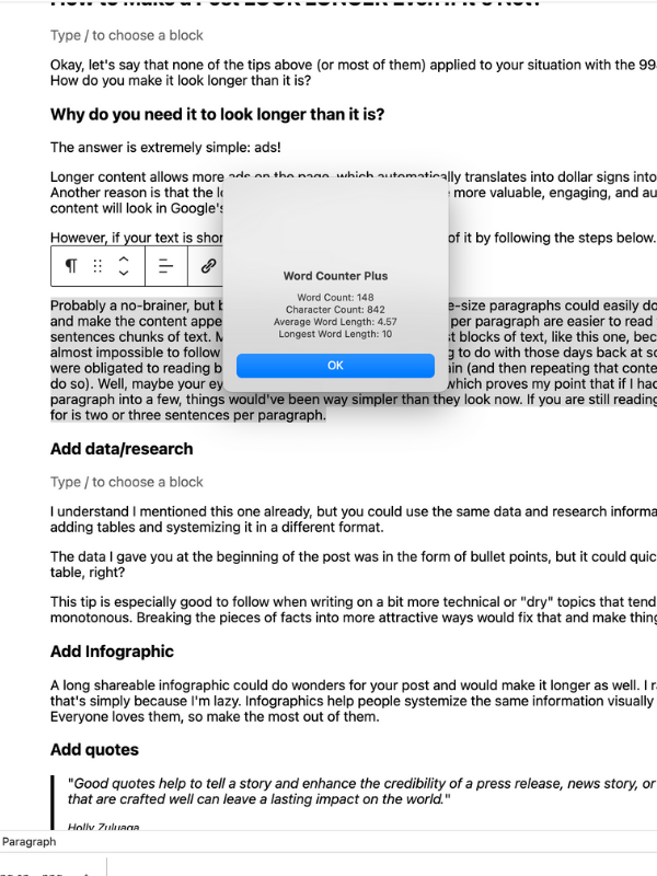 word count plugin