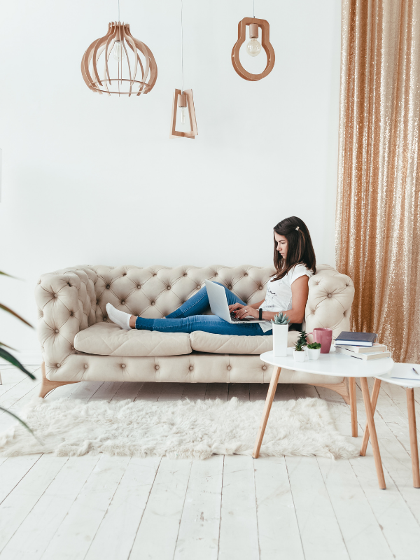 working from the couch