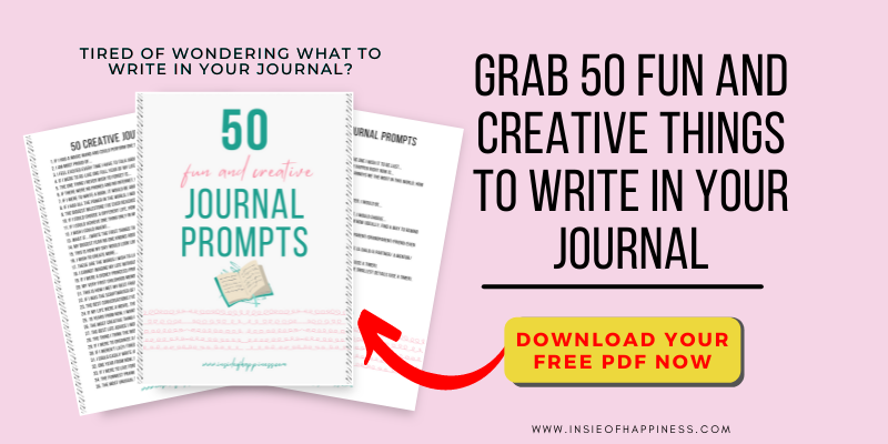 banner with text grab 50 creative journal prompts
