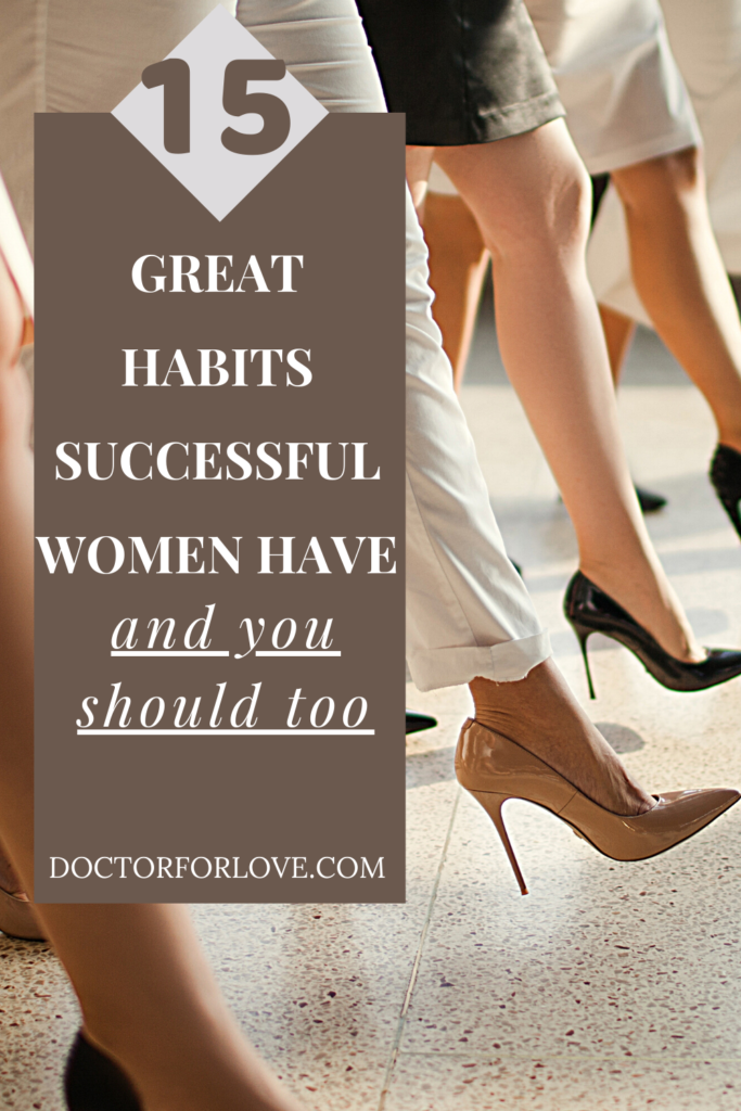 daily habits of successful women pin image