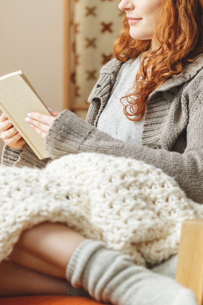 woman reading a book
