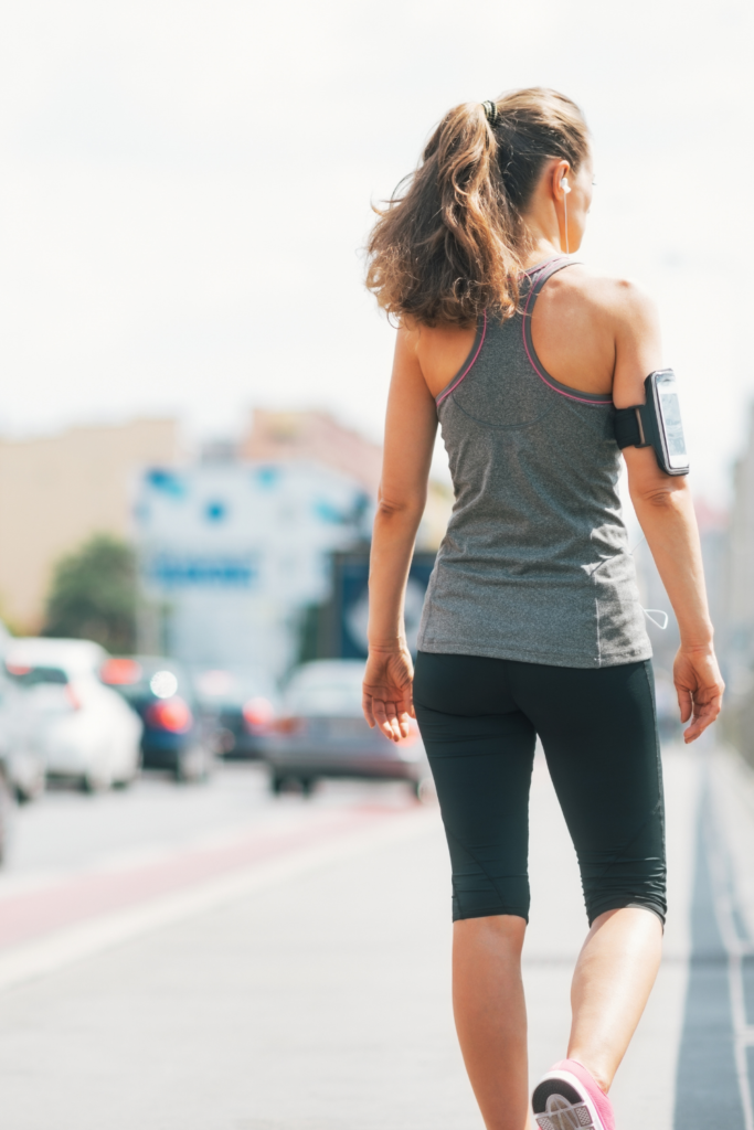 woman walking in the city