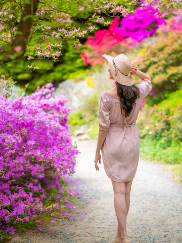 woman walking the park