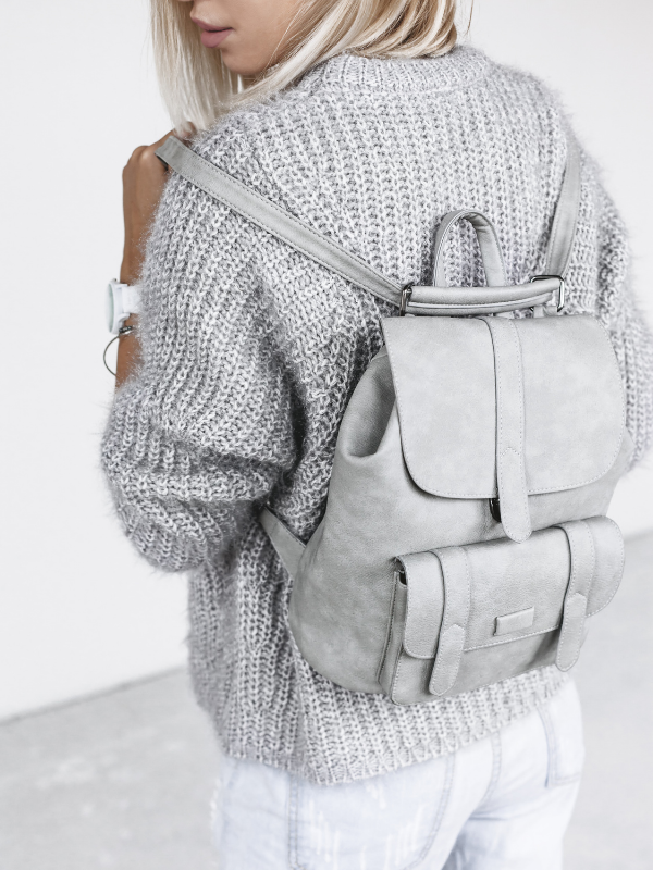 woman with a backpack on her back