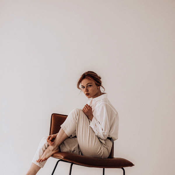 woman sitting on a chair