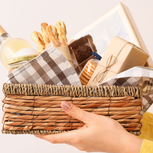 featured photo hands holding thank you hamper with products inside