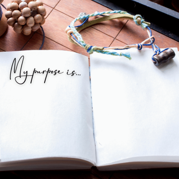 featured image with open journal and writing on its page My Purpose Is