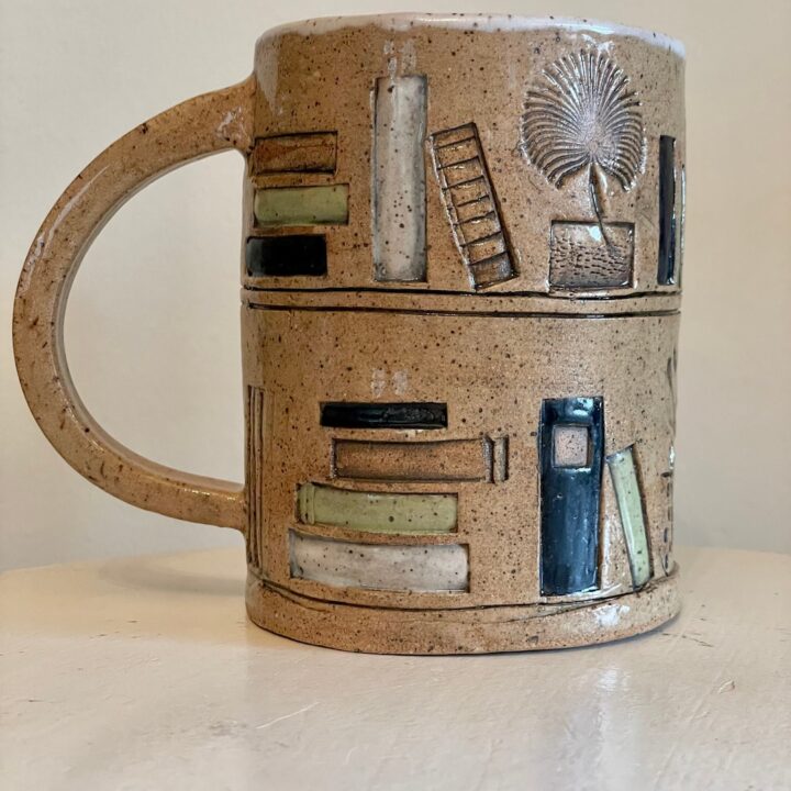 Image for Book Lover's Bookshelf Mug Handmade