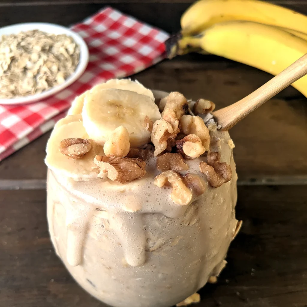 banana bread overnight oats breakfast idea