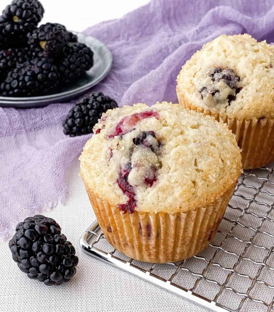 bluberry buttermilk muffins for prep ahead breakfast