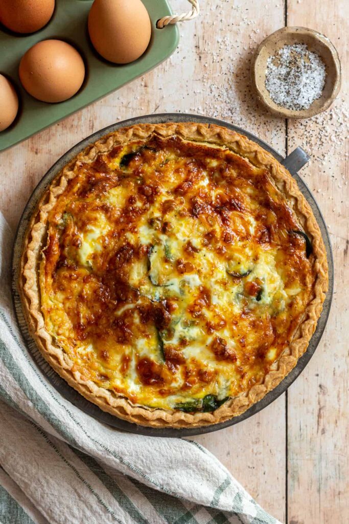 Sausage spinach quiche