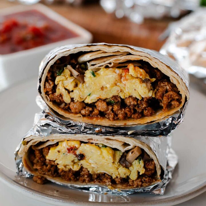 Image for Chorizo Breakfast Burrito with Eggs and Veggies