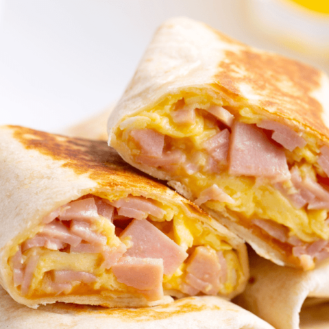 Image for Easy Ham & Cheese Breakfast Burritos Recipe